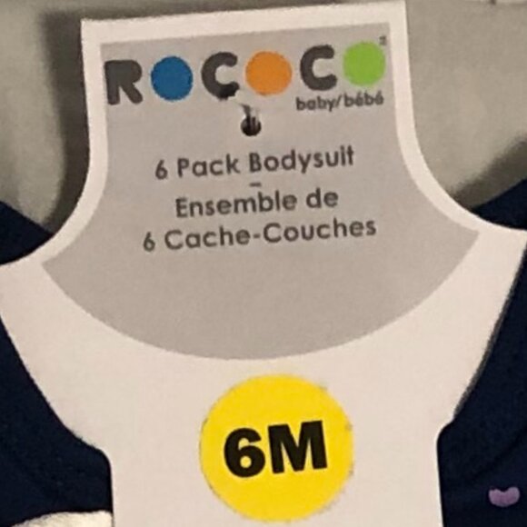 ROCOCO BABY 6 PACK BODYSUITS / 6M - Picture 7 of 7